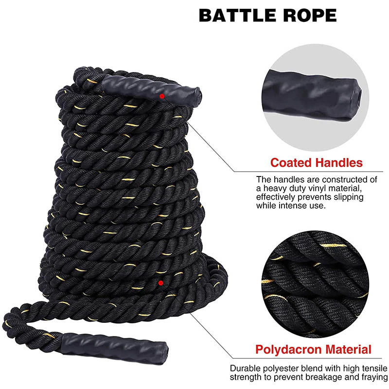 2.8-3M* 25Mm Heavy Battle Rope Power Trainer