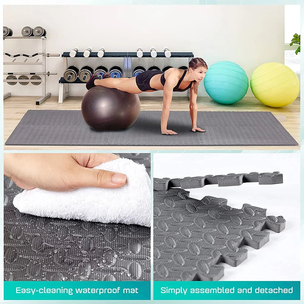 4~12Pcs Interlocking Fitness Mat for Home Gym