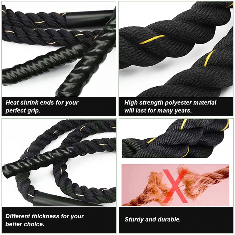 2.8-3M* 25Mm Heavy Battle Rope Power Trainer