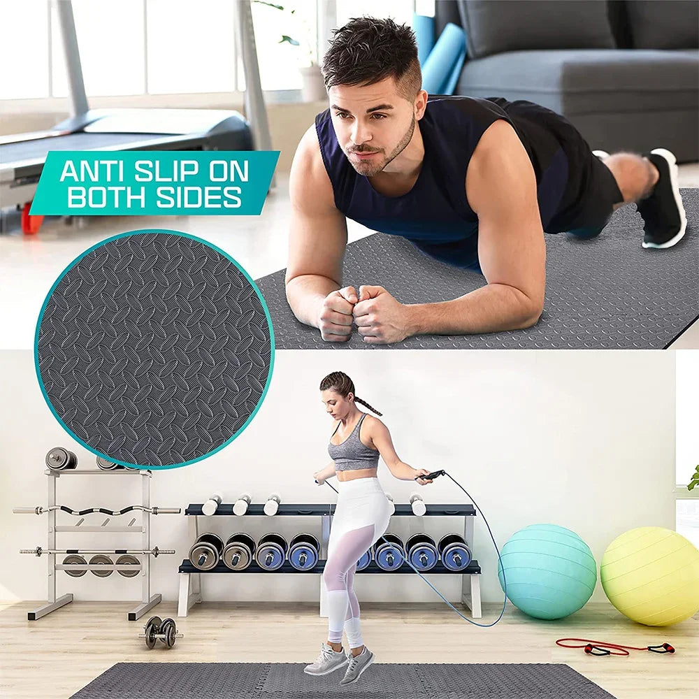 4~12Pcs Interlocking Fitness Mat for Home Gym